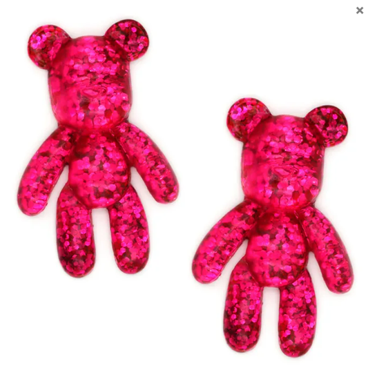 Resin Glitter Teddy Bears X3 Pcs