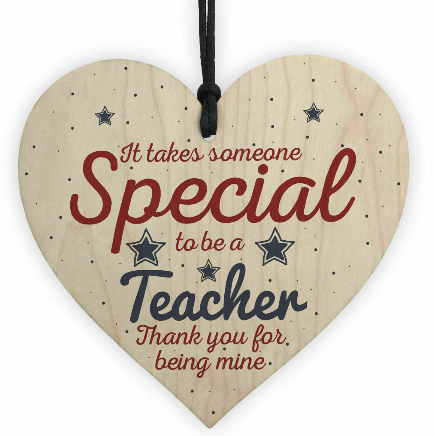 Wooden Hanging Heart Decoration - Great Teachers Gifts