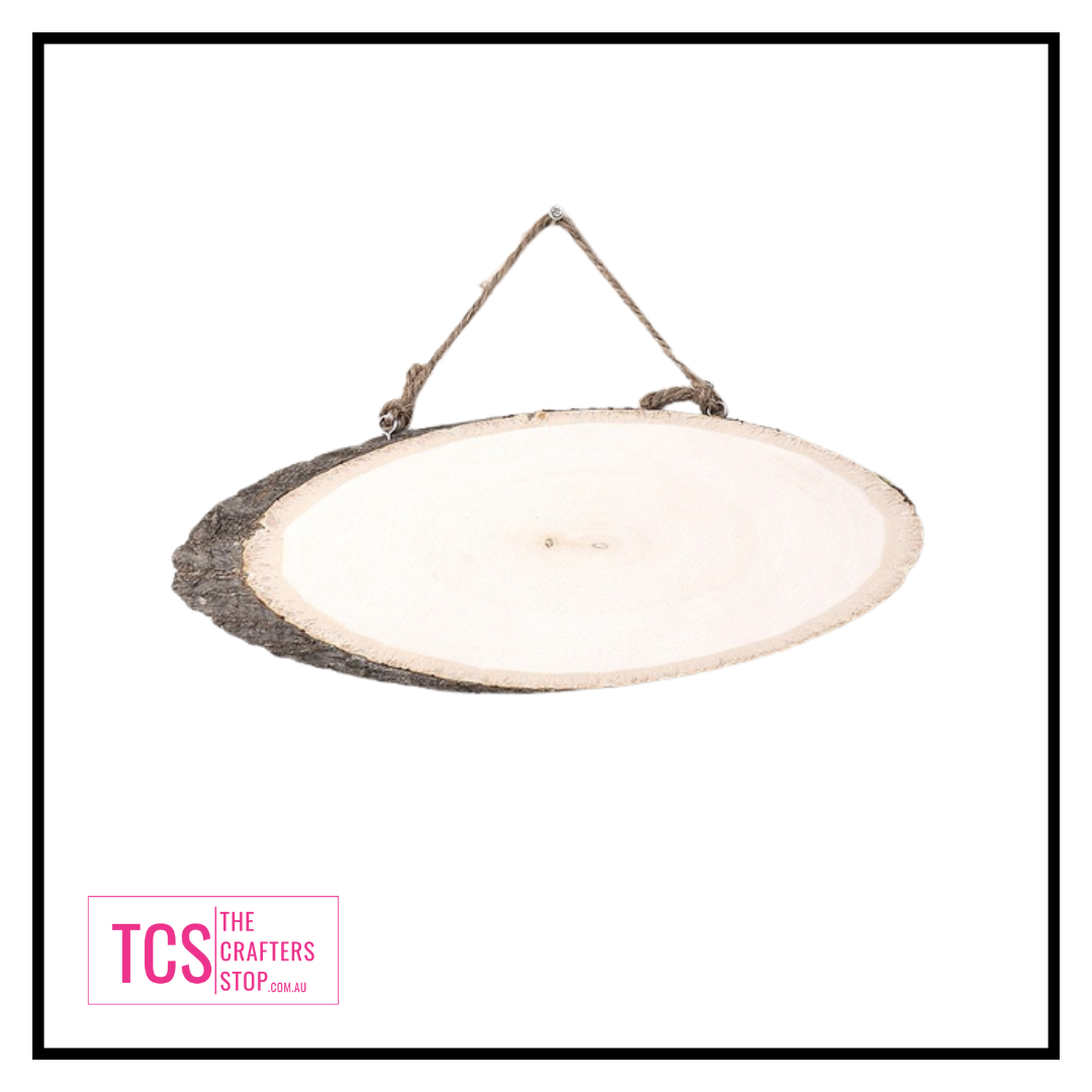 Oval Wooden Log Slice Signs