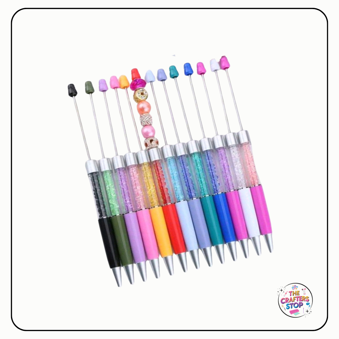 Long DIY Beadeable Pen With Glitter Tube