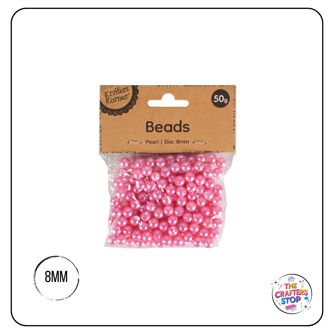 8mm Round Pearl Beads