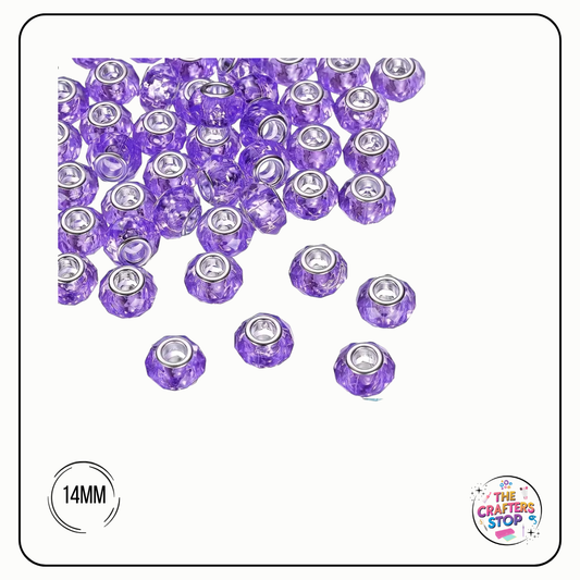 Large Hole Acrylic Decorative Beads - Coloured