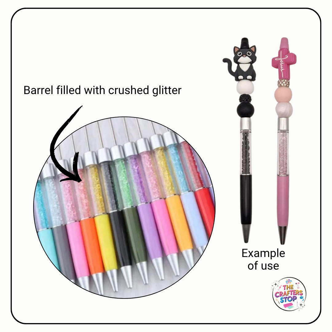 Long DIY Beadeable Pen With Glitter Tube