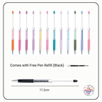 Long DIY Beadeable Pen With Glitter Tube