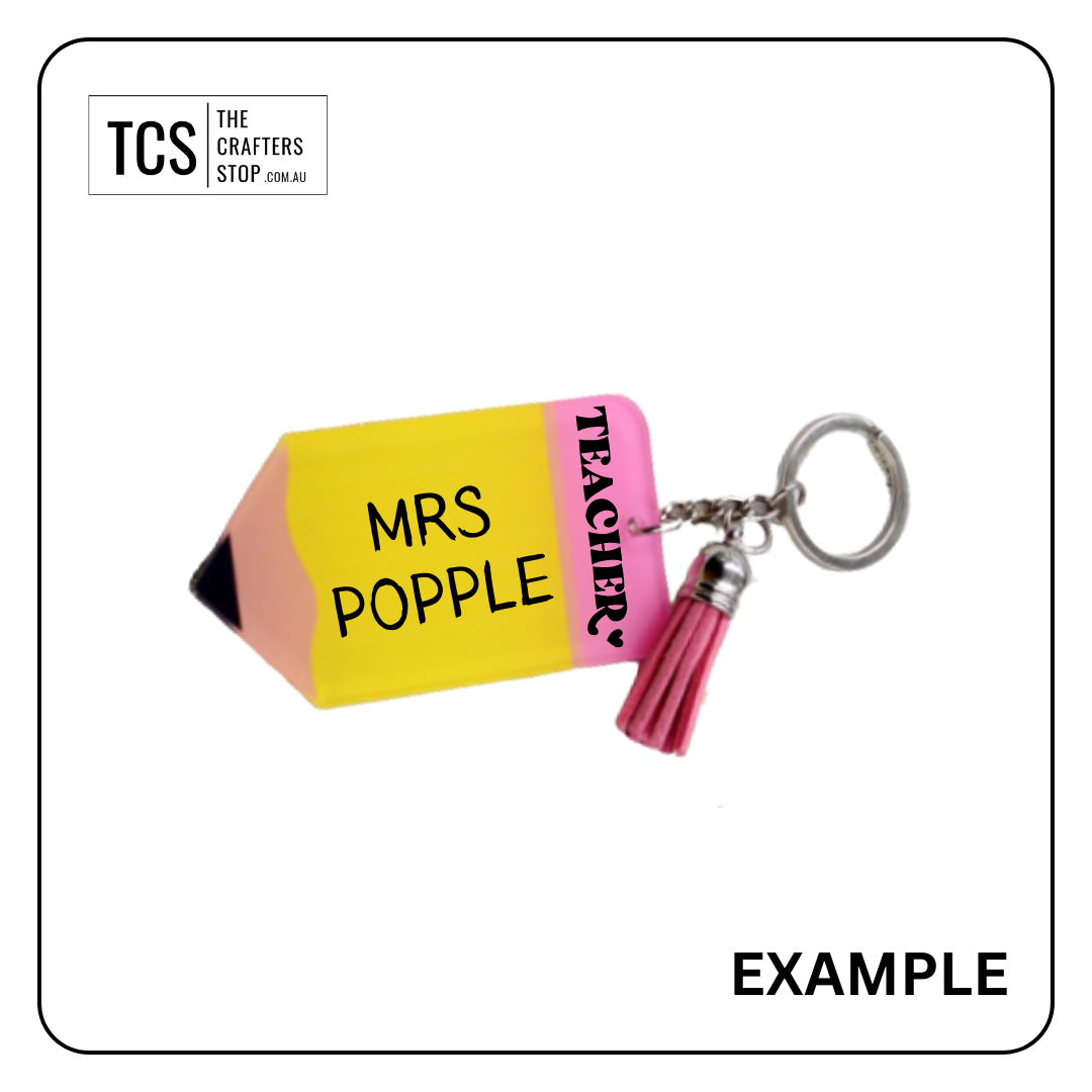 Acrylic Pencil Keyring with Tassel - Great Teachers Gift