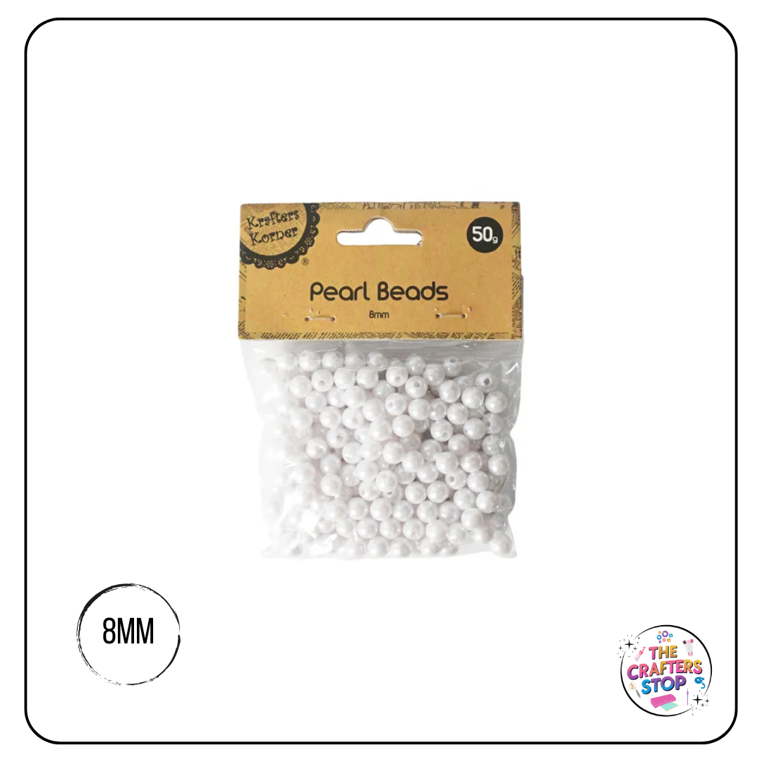 8mm Round Pearl Beads