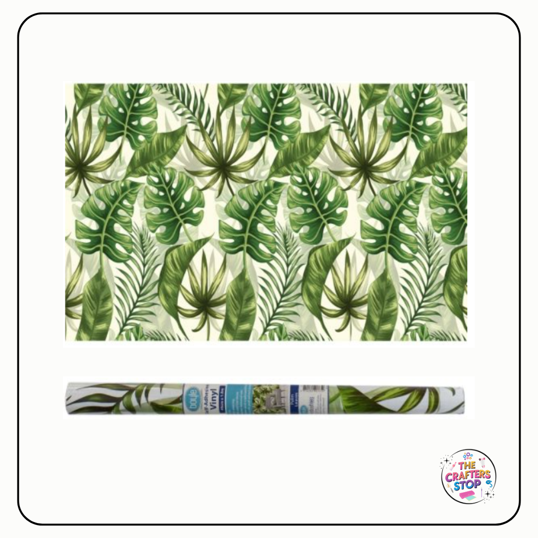 Self Adhesive Vinyl Pattern Roll - Palm Leaves
