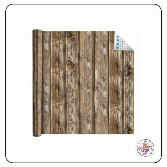 Self Adhesive Vinyl Pattern Roll - Weathered Board