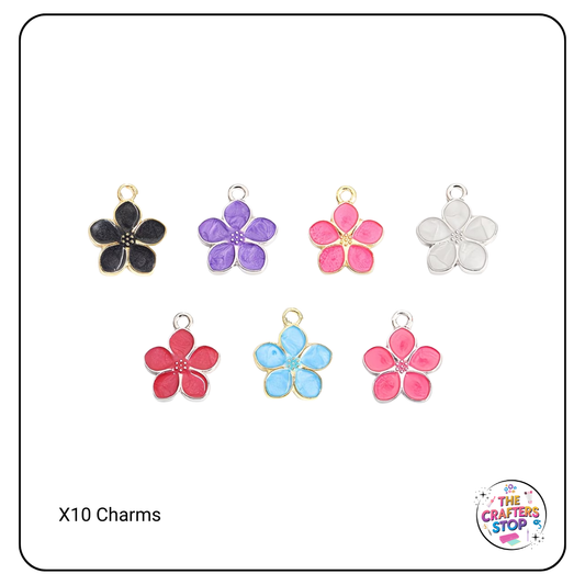 Metal/Enamel Sakura Flower Charms (Mixed)
