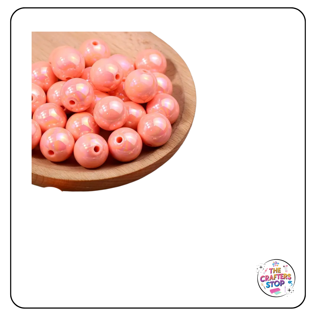 Large Acrylic Iridescent Beads - 14.5mm