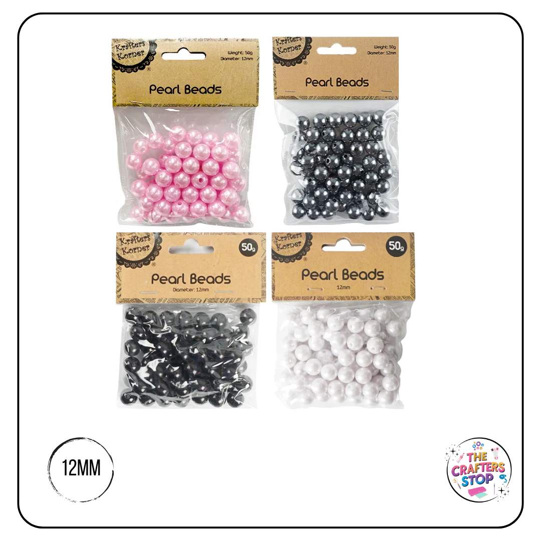 12mm Round Pearl Beads