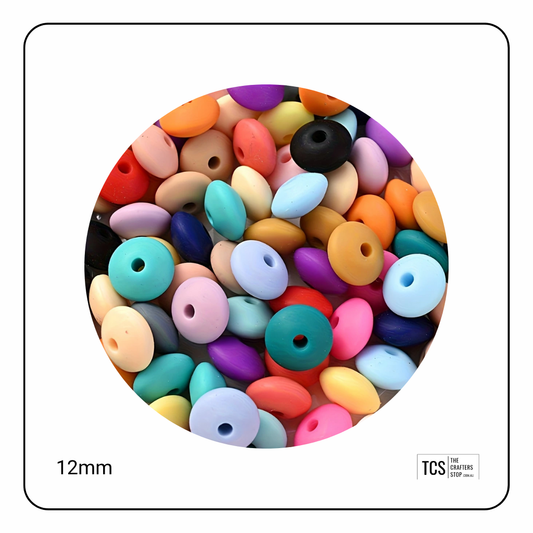 12mm Silicone Donut Shaped Spacer Beads (Mixed)