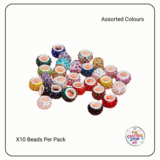 Large Hole Rhinestone Mixed Sparkly Beads