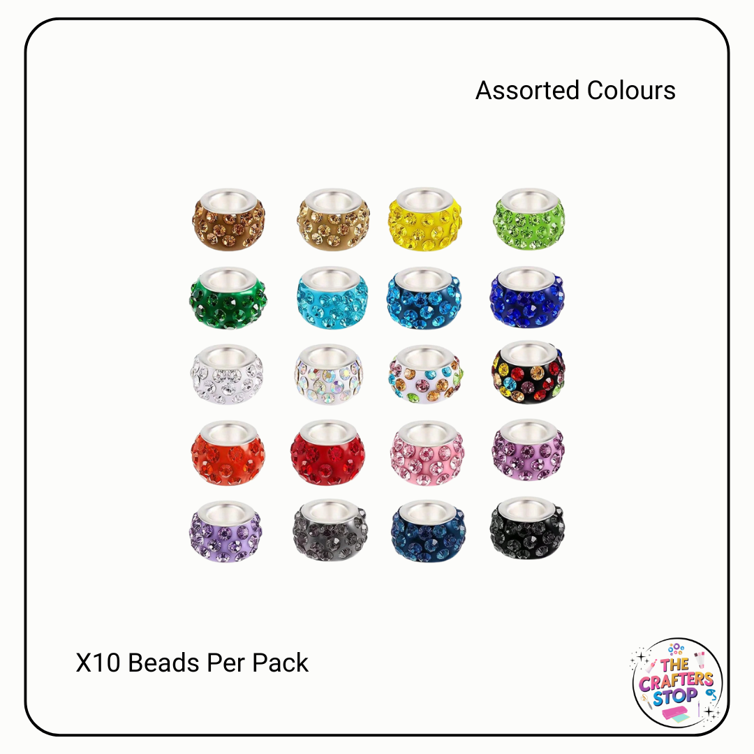Large Hole Rhinestone Mixed Sparkly Beads