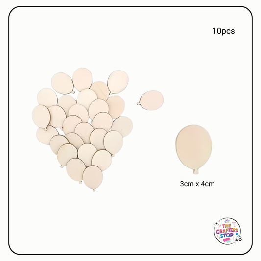 Wooden Balloon Shape Blanks (10pcs)