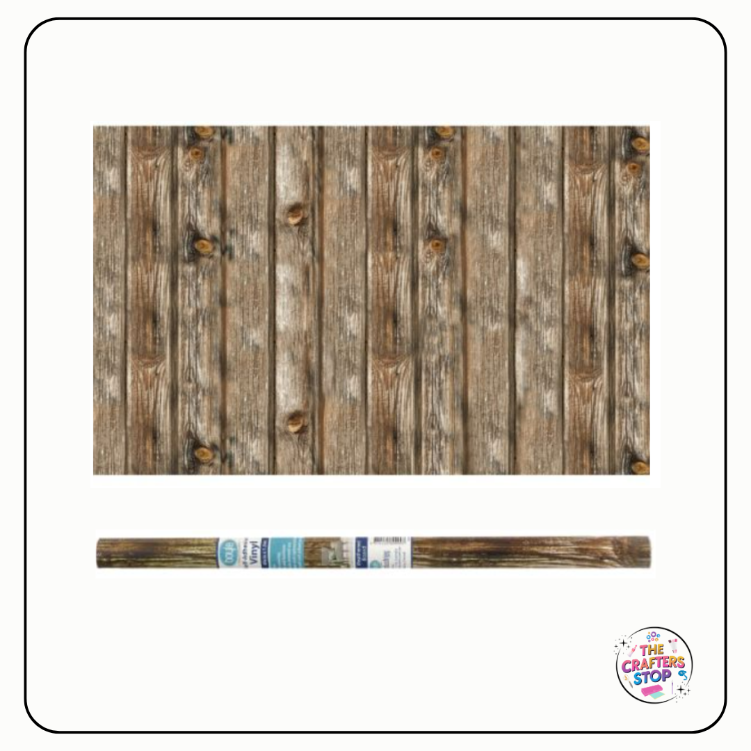 Self Adhesive Vinyl Pattern Roll - Weathered Board