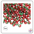 Christmas Coloured Crackle Beads