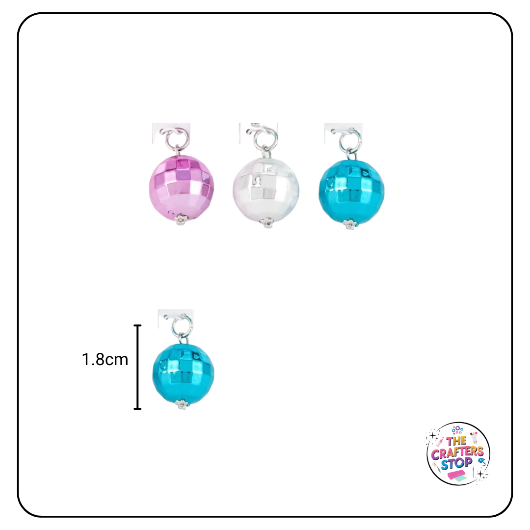Acrylic Irridesent Disco Ball Charms