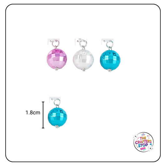 Acrylic Irridesent Disco Ball Charms