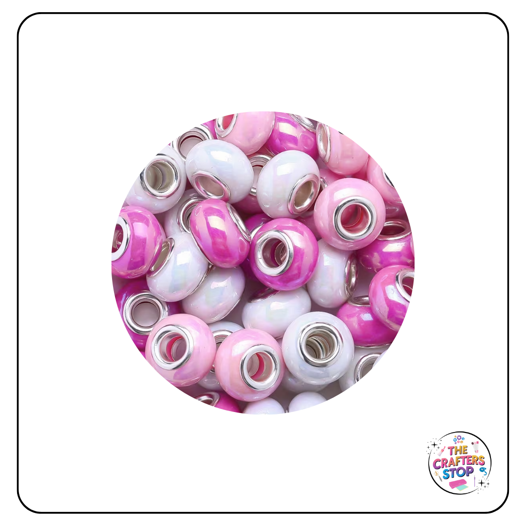 Large Hole Acrylic Decorative Beads - Pink Theme