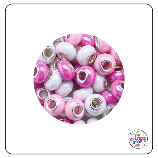 Large Hole Acrylic Decorative Beads - Pink Theme