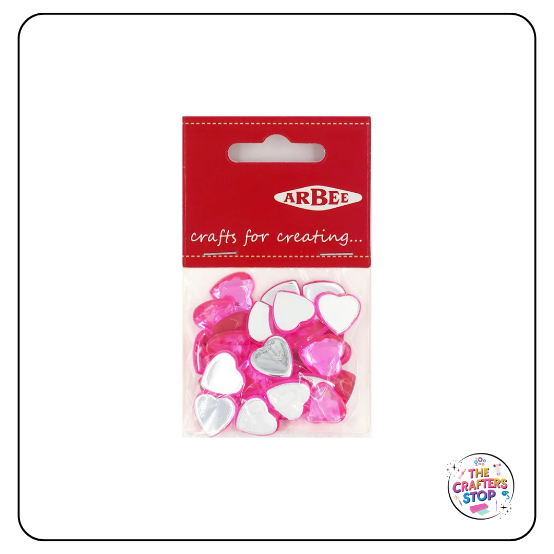 Pink Love Heart Gem Rhinestones
