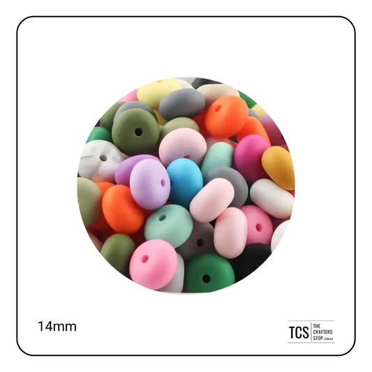 14mm Silicone Fat Donut Shaped Spacer Beads (Mixed)