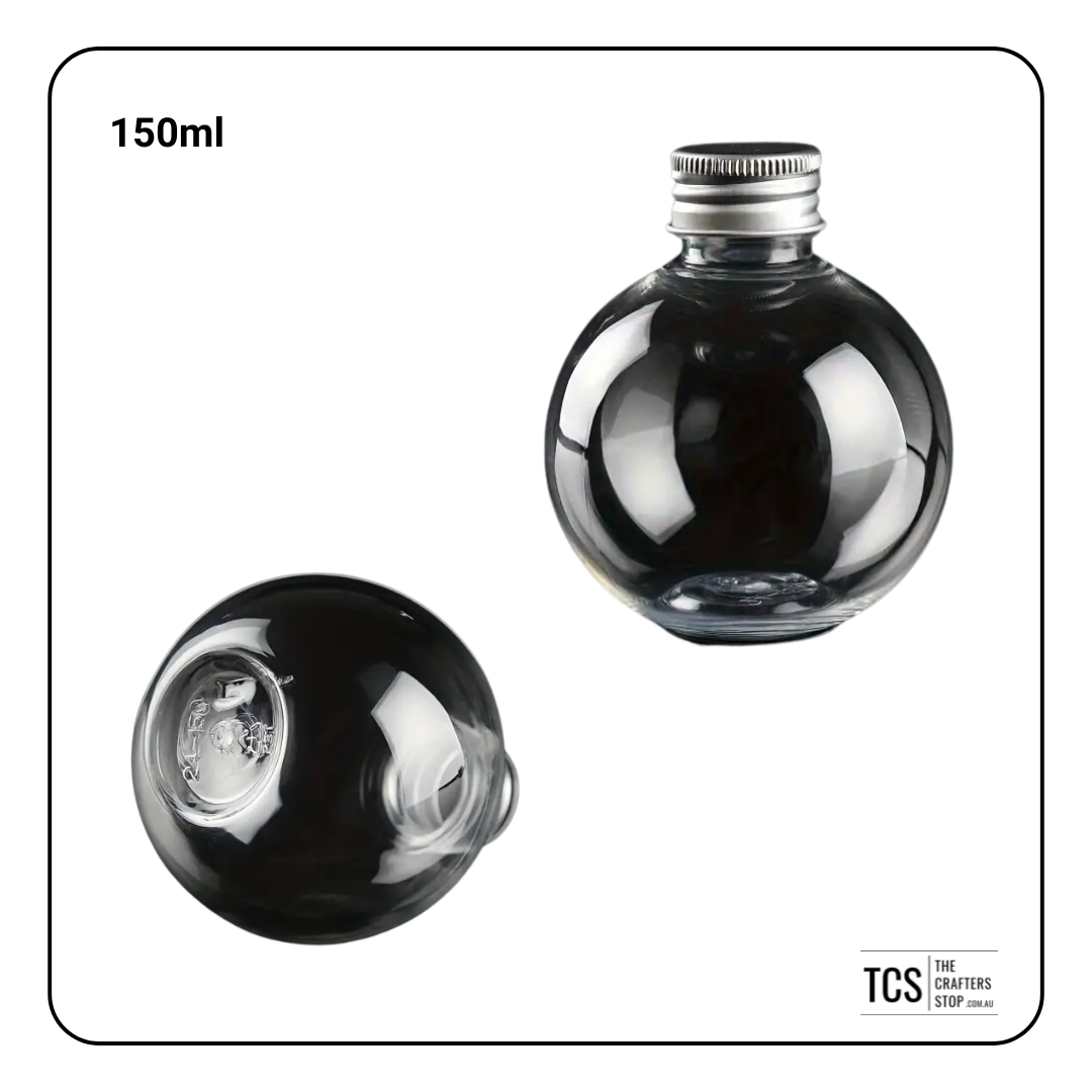 "Booze Baubles" 150ml Christmas Round Fillable Baubles