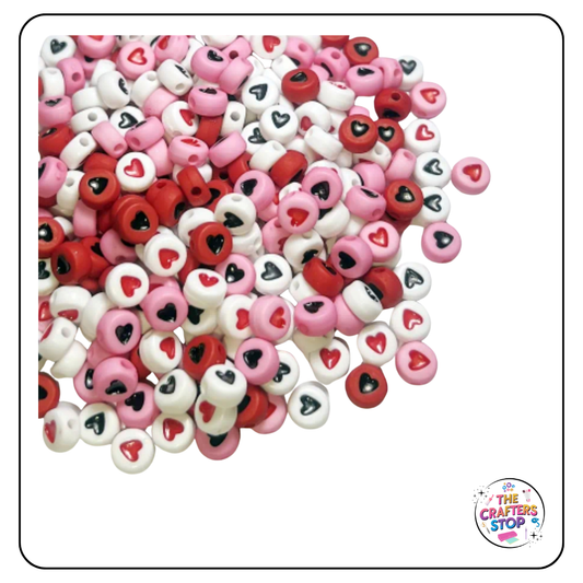 Round Heart Bead Mix