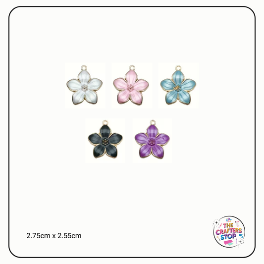 Metal/Enamel Flower Charms