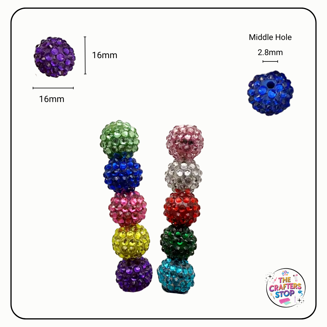 16mm Sparkly Decorative Beads - Perfect for DIY Pens