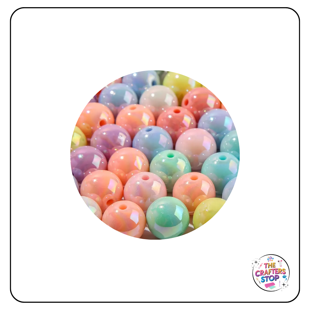 Large Acrylic Iridescent Beads - 14.5mm