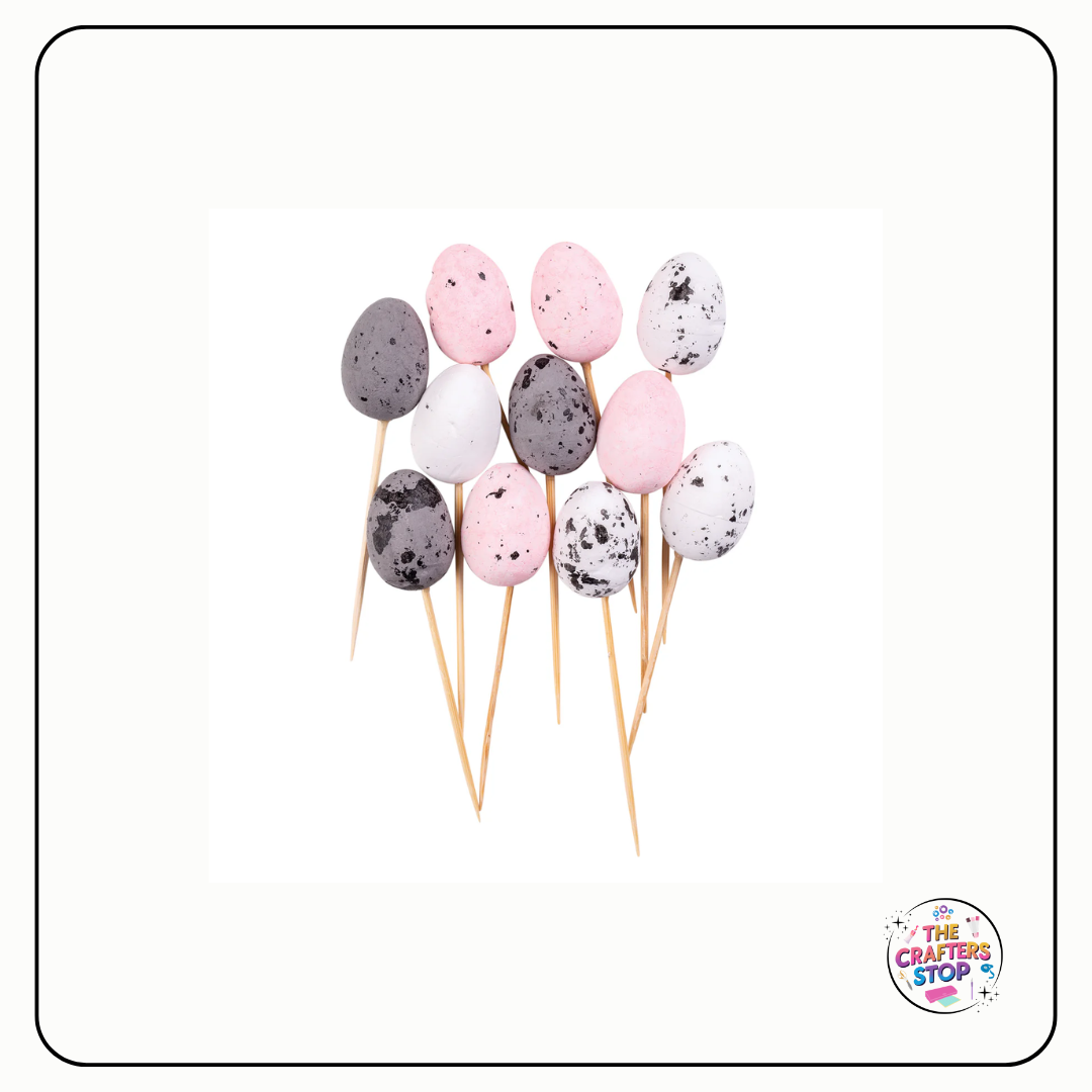 Decorative Speckled Eggs on Skewers