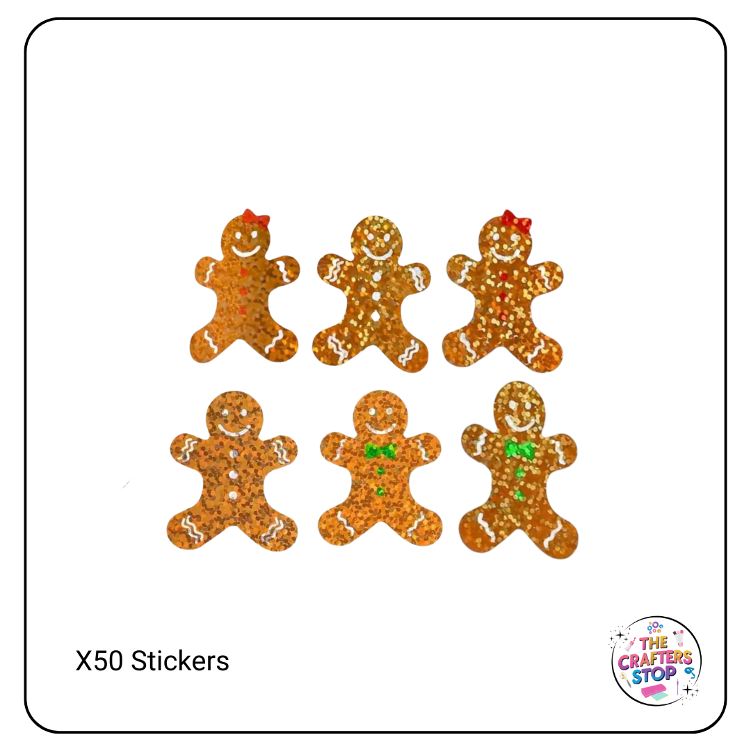 Christmas Gingerbread Men Scrapbooking Stickers