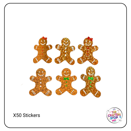 Christmas Gingerbread Men Scrapbooking Stickers
