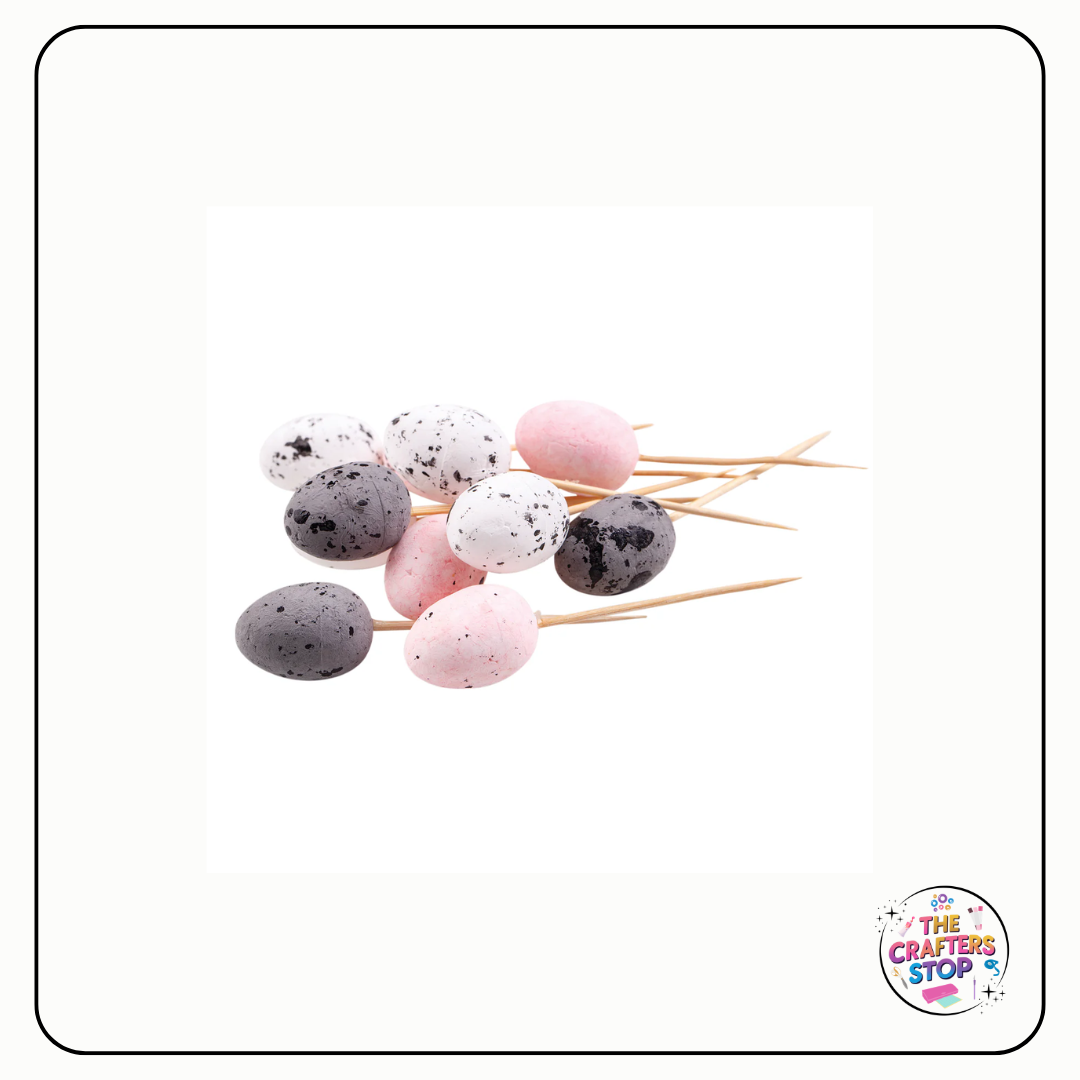 Decorative Speckled Eggs on Skewers