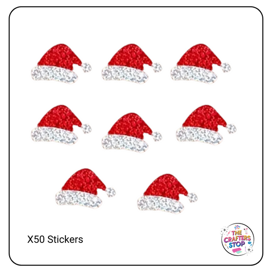Christmas Santa Hat Scrapbooking Stickers