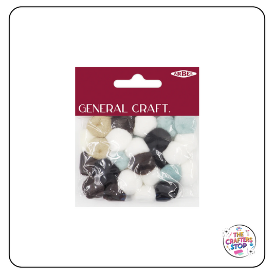Winter Themed Coloured Pom Poms