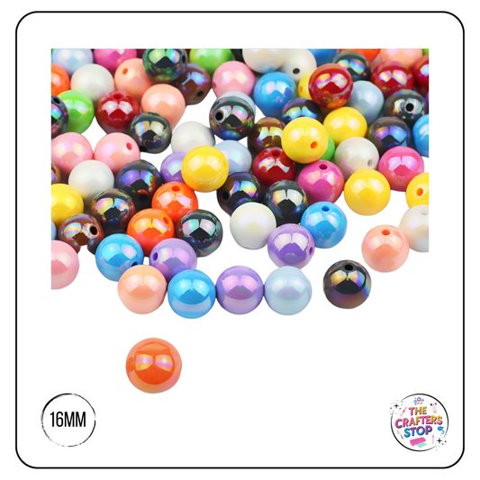 Large Acrylic Iridescent Beads - 14.5mm