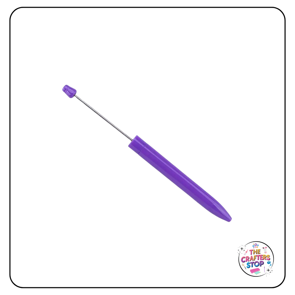 Long DIY Beadeable Pen with Silver Band