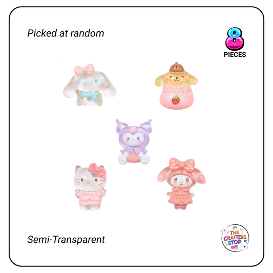 Resin Sanrio Semi-Transparent Embellishments - X8pcs