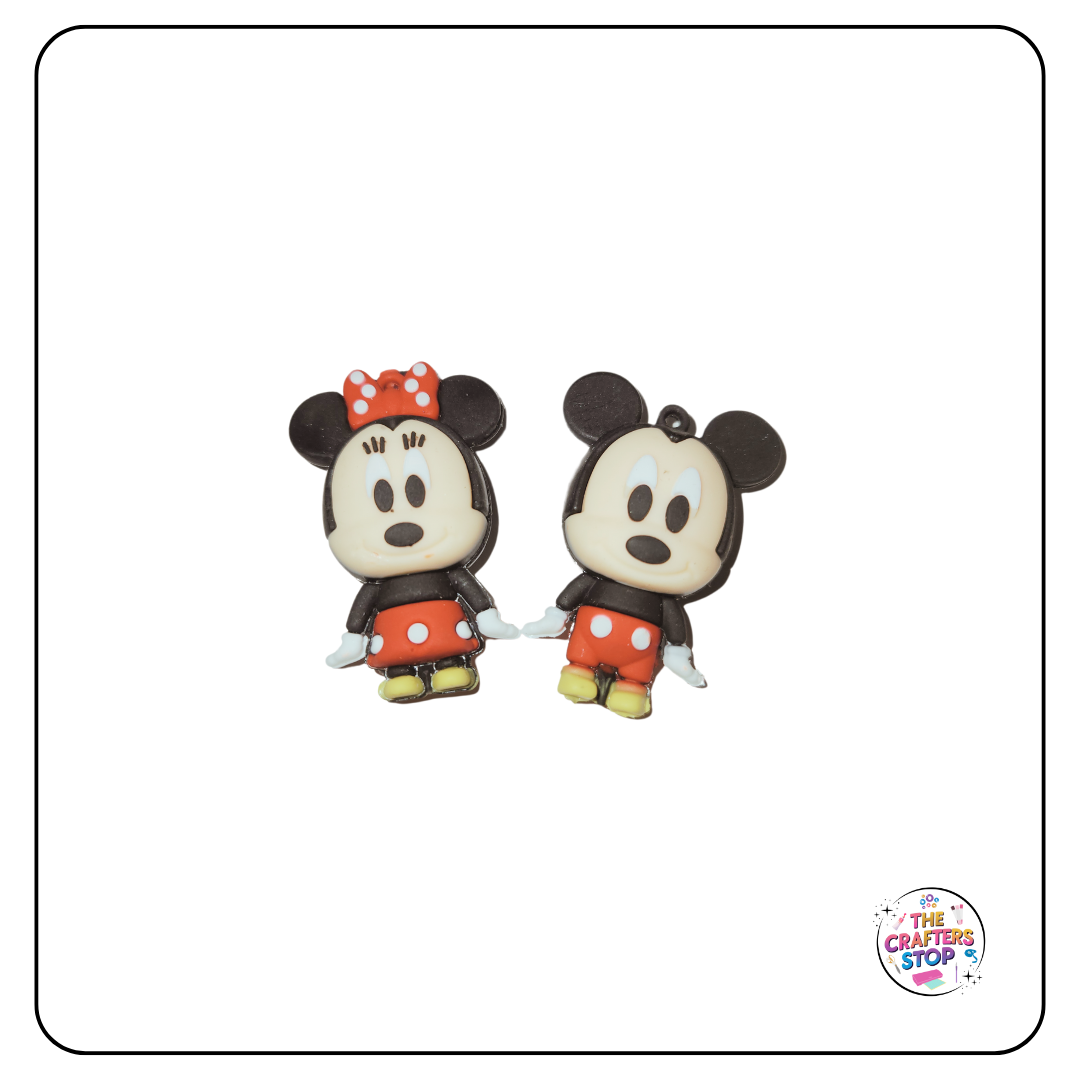 Minnie Mouse & Mickey Mouse PVC Charms