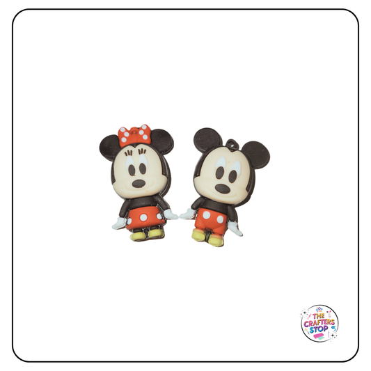 Minnie Mouse & Mickey Mouse PVC Charms