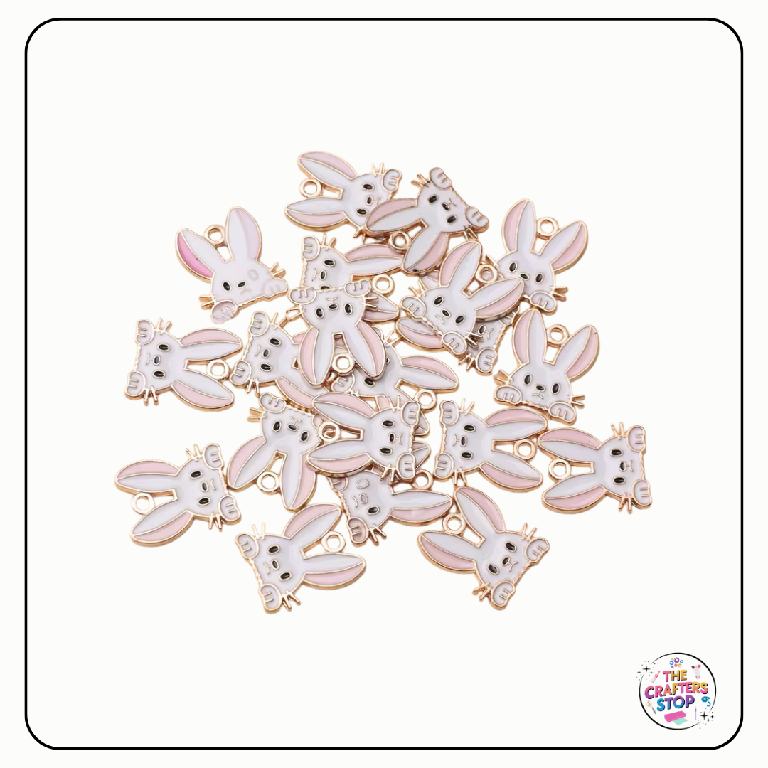 Metal/Enamel Easter Bunny Charms