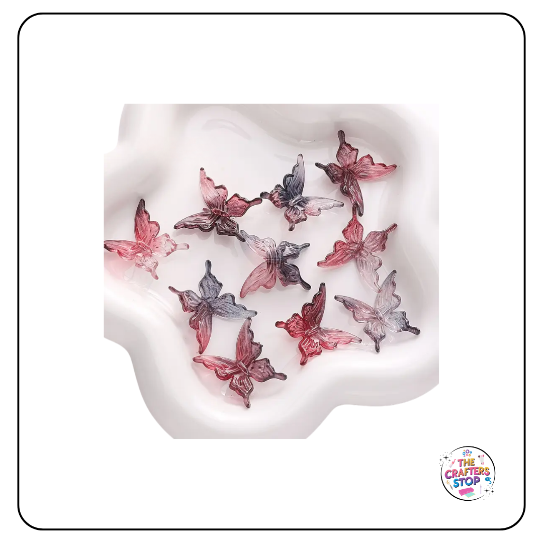 Acrylic Butterfly Beads