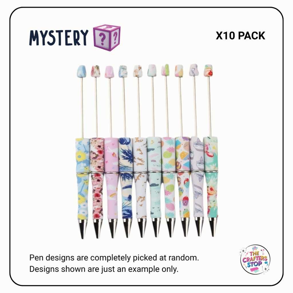 Mystery Pack of Printed DIY Beadeable Pens (5 or 10)