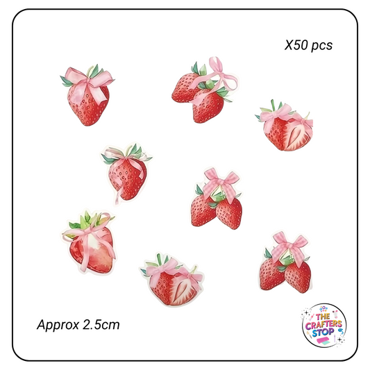 Cute Strawberry Scrapbooking Stickers