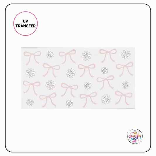Pink Bow & Daisy UV Waterproof Stickers/Wrap