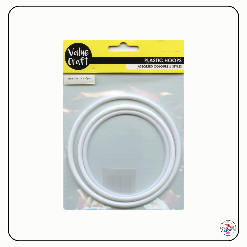 White Plastic Craft Hoops - 3 pcs