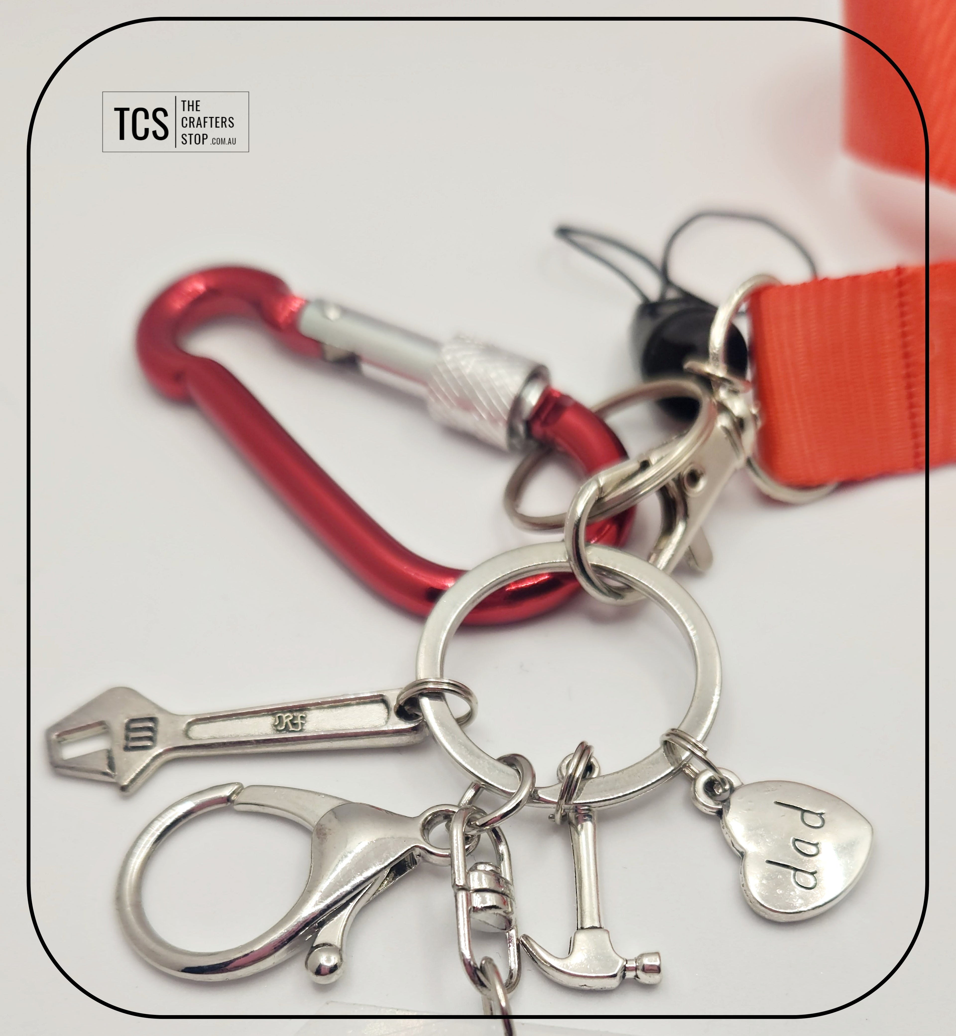 Metal Charm Tool Keyring with Lanyard and Acrylic Blank (Father's Day)